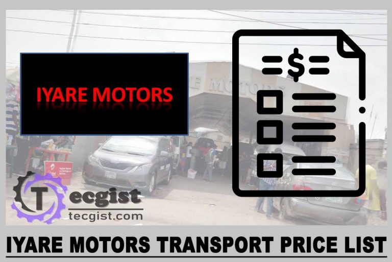 Iyare Motors Transport Price list