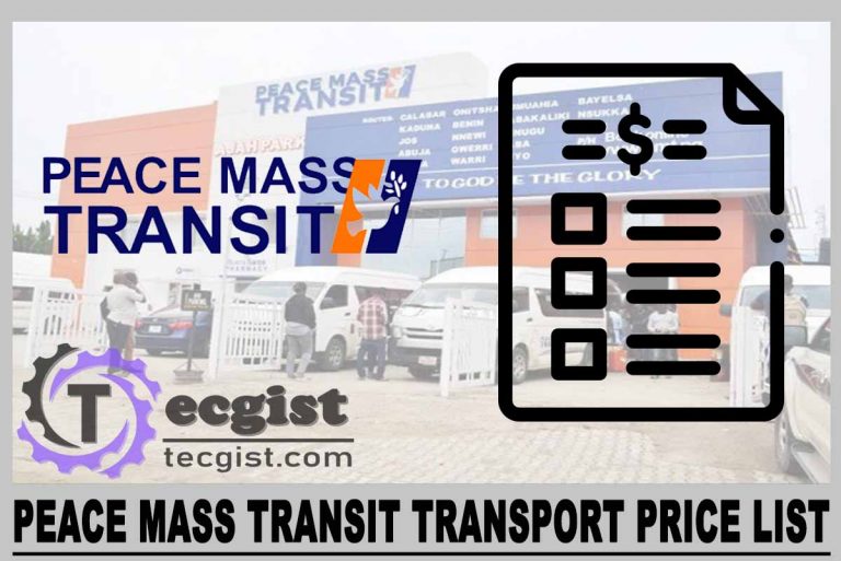 Peace Mass Transit Transport Price List
